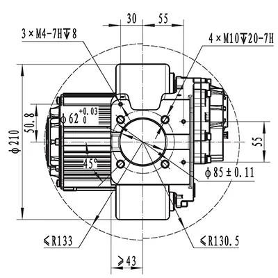 1000W Drive Motor Assembly, PMDC Brushless Motor TF120B-JY058A