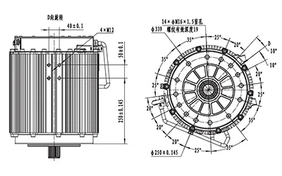35000W Traction Motor, PMDC Brushless Motor TR300A